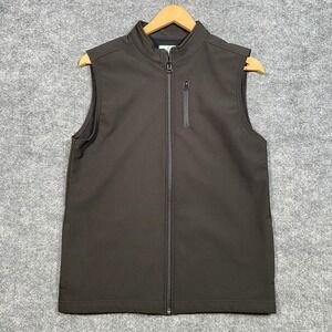 Class Club Boys Black Softshell Full Zip Vest Mock Neck Size 14/16 F14CL260B NEW